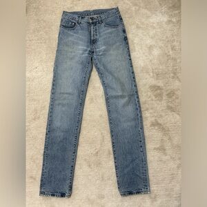 VTG Gucci Distressed Blue Jeans Rhinestone G Logo Low Rise Straight fit  30 x 37